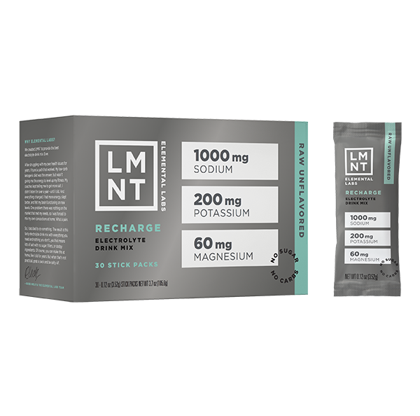 LMNT Recharge – Raw Unflavored 30 Servings