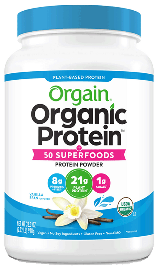 Organic Protein + Superfoods Protein Powder Plant Based Vanilla Bean 18 Servings